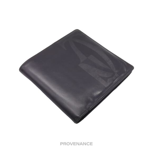 🔴 Cartier Logo Bifold Wallet - Black Leather - Picture 3 of 6